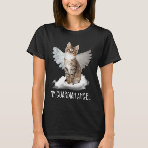 Camiseta presente nuvem asa anjo da guarda gato