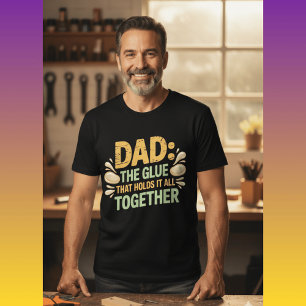 Camiseta Presente Pai Engraçado A Cola Que Mantém a Família