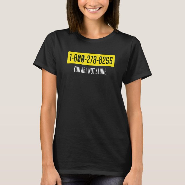 Camiseta Presente para a prevenção do suicídio 1 800 273 82 (Frente)