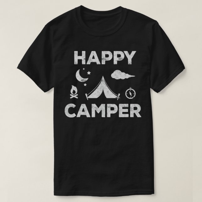 Camiseta Presente para acampamento feliz (Frente do Design)