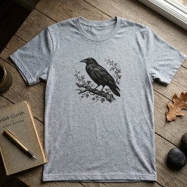 Camiseta Presente para Amante da Natureza Corvo Preto Arte 