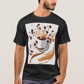 Camiseta Presente para Amante de Café Feijão de Café Geomét