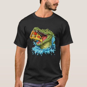 Camiseta Presente para Amante de Pizza de Jacaré Faminto -
