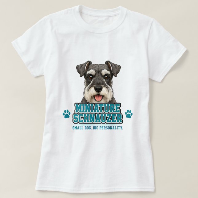 Camiseta 🐾 Presente para Amante de Schnauzer Miniatura 🐾 (Frente do Design)