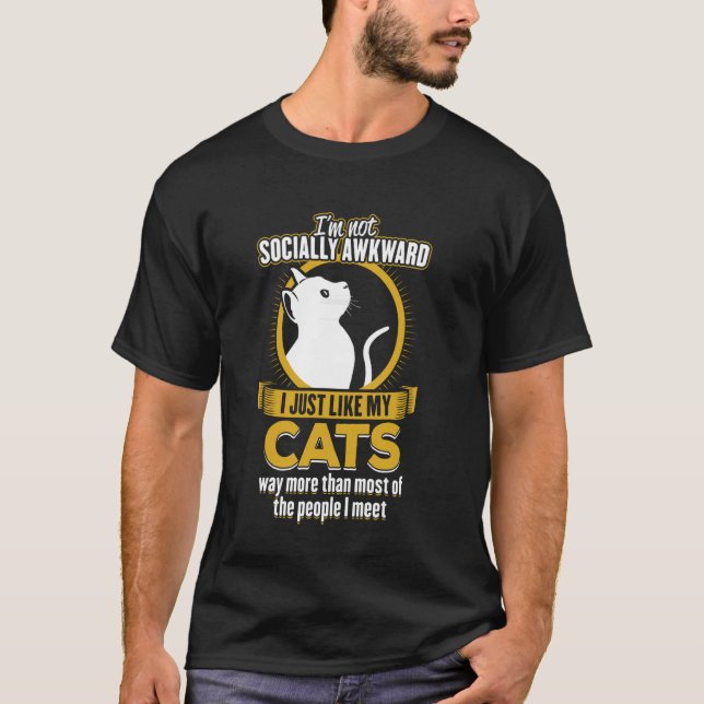 Camiseta Presente para amantes de gatos - Eu gosto dos meus (Frente)