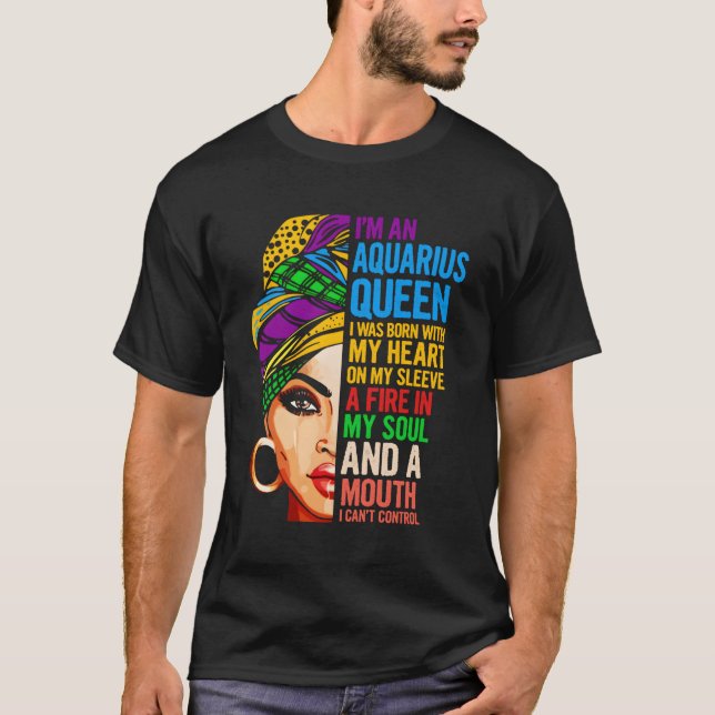 Camiseta Presente Para Aquário Mulheres Janeiro Rainha de f (Frente)