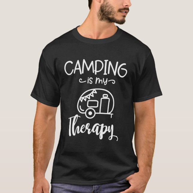 Camiseta Presente Para Camper Women Acampamento É Minha Ter (Frente)