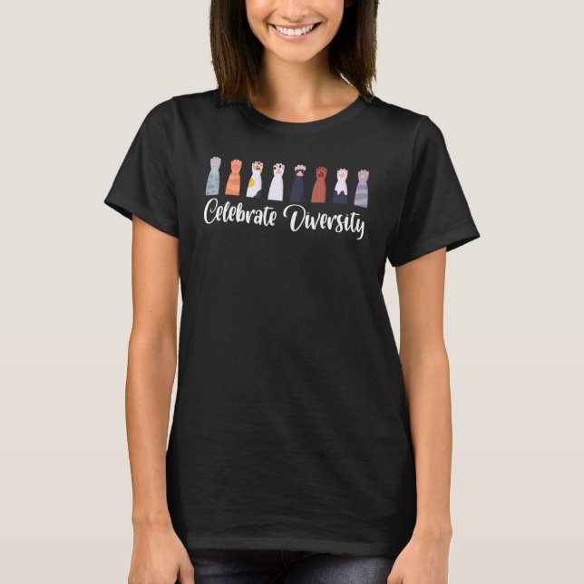 Camiseta Presente para Celebrar a Diversidade para Amantes  (Frente)