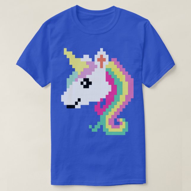 Camiseta Presente para crianças do Unicórnio de Pixel Retro (Frente do Design)