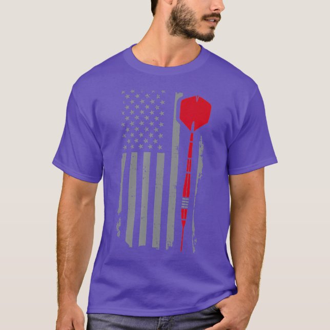 Camiseta Presente para dardos na bandeira da América Retror (Frente)