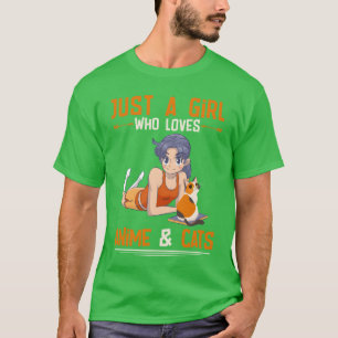 Camiseta Presente para garota que ama anime e gato