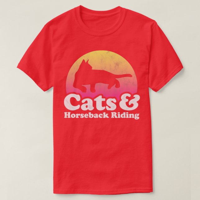 Camiseta Presente para gatos e cavalos (Frente do Design)