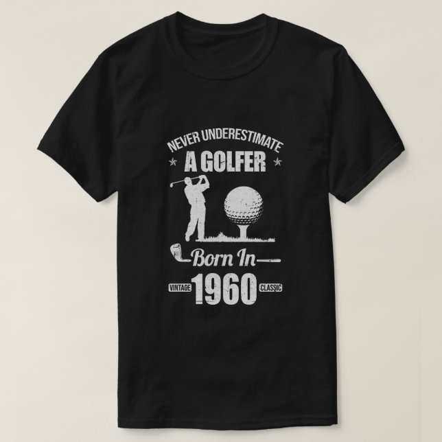 Camiseta Presente para Golfe de 60 anos Golfe 1960 60º Nasc (Frente do Design)