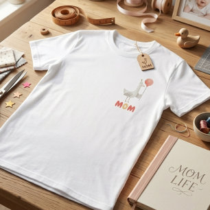 Camiseta Presente para Mãe de Ganso Boba Rosa Festa de Aniv