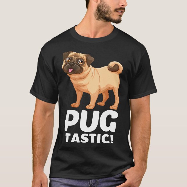Camiseta Presente para Mãe de Pug Fofa, Pai de Cachorro, Se (Frente)
