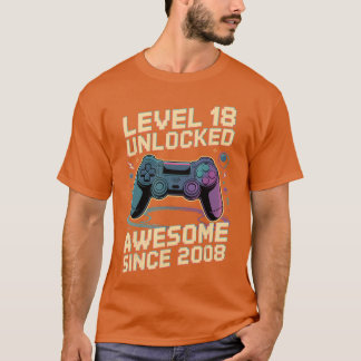 Camiseta Presente para menino de 18 anos, nível 18 Gamer 20