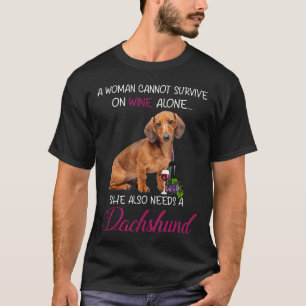 Camiseta Presente para Mulher que Ama Vinho e Cachorro da R