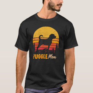 Camiseta Presente para Mulheres Mãe de Puggle Vintage Retro