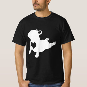 Camiseta Presente para o Bulldog Yoga Pose Love Heart Worko