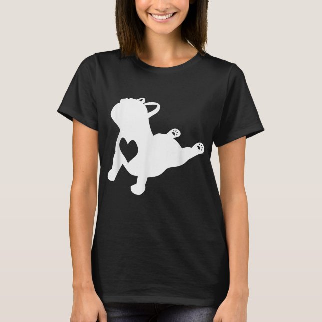 Camiseta Presente para o Bulldog Yoga Pose Love Heart Worko (Frente)