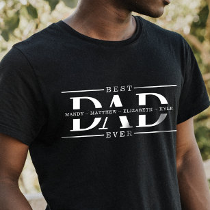 Camiseta Presente para o melhor Pai sempre que houver nomes