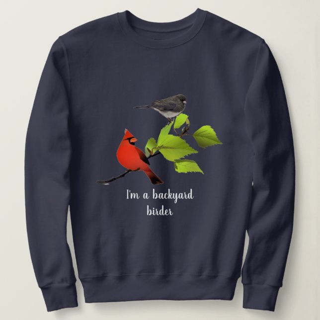 Camiseta Presente para Observador de Pássaros no Quintal /  (Frente do Design)