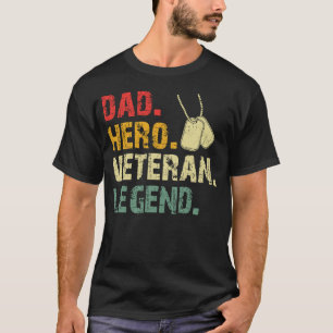 Camiseta Presente para Pai Retró Heroi Veterano Lenda Milit