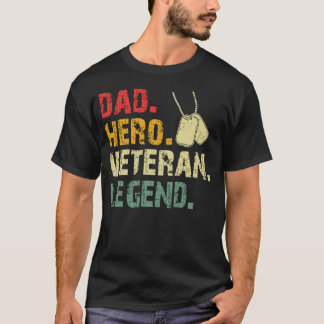 Camiseta Presente para Pai Retró Heroi Veterano Lenda Milit