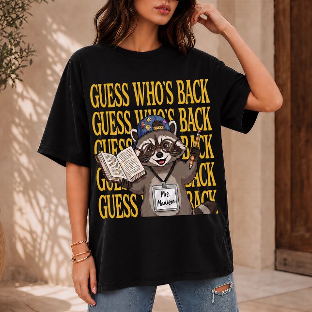 Camiseta Presente Para Professor, Guaxinim Engraçado Volta  (Criador carregado)