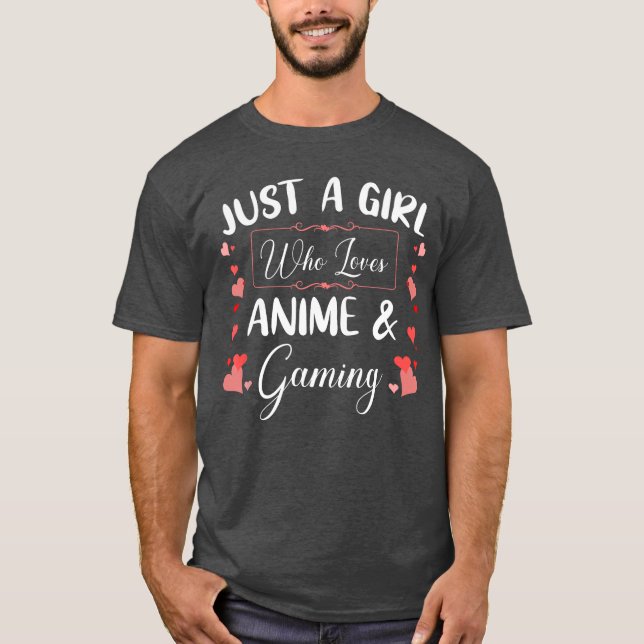 Camiseta Presente para uma garota que ama anime e jogos (Frente)