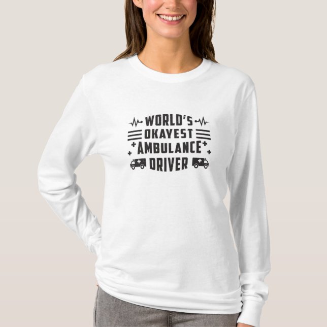 Camiseta Presente paramédico de motorista de ambulância Oka (Frente)