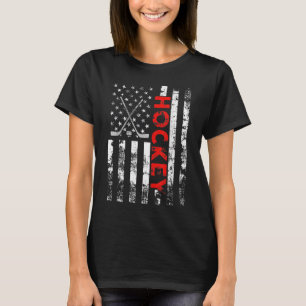 Camiseta Presente Patriótico Americano de Hockey com Bandei