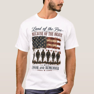 Camiseta Presente Patriótico Honrar e Lembrar Heróis Caídos