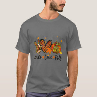 Camiseta Presente Paz Amor Queda Abóbora Pumpkin Autum Qued