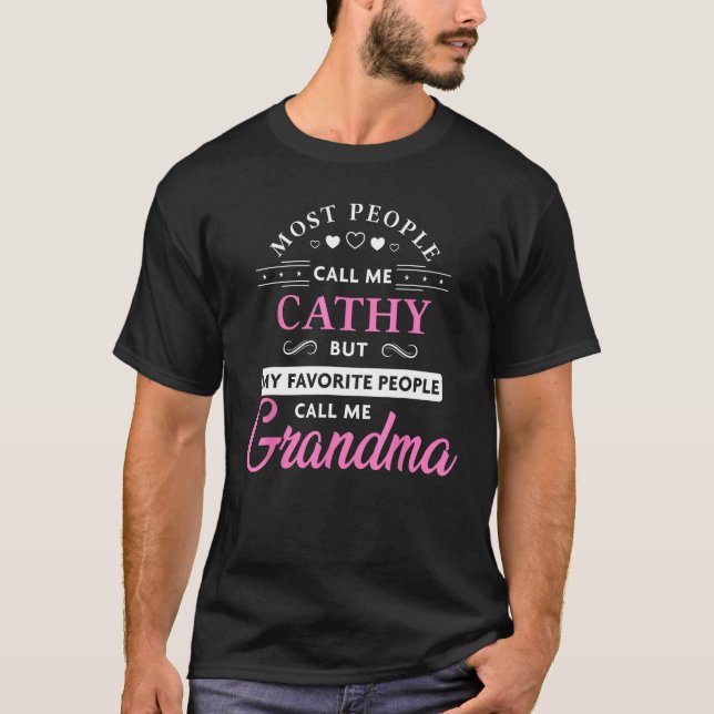 Camiseta Presente Personalizado Avó Cathy Nome (Frente)