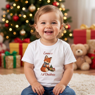 Camiseta Presente Personalizado de 1º Natal da Raposa para 