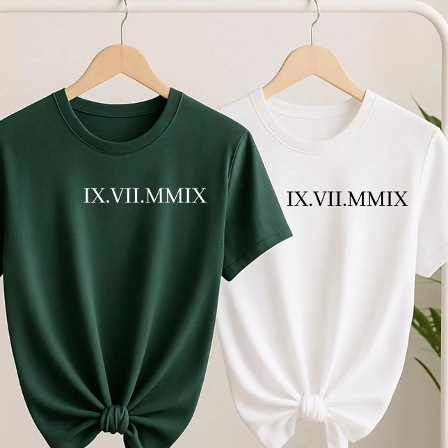 Camiseta Presente Personalizado de Aniversário com Numerais (Criador carregado)