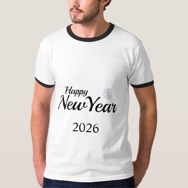 Camiseta Presente Personalizado de Ano Novo Feliz (Frente)