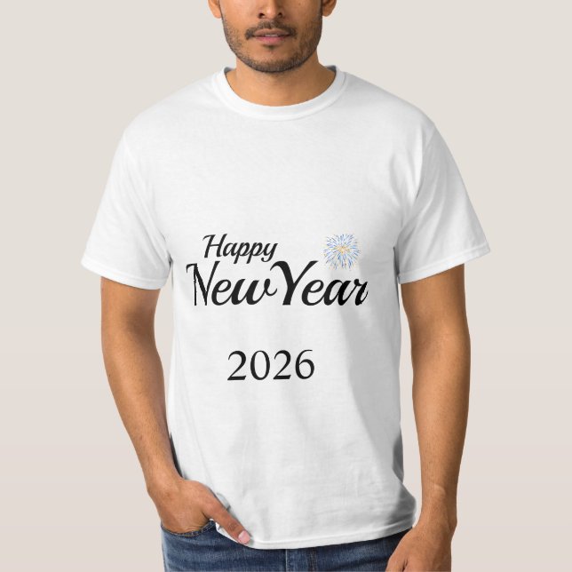Camiseta Presente Personalizado de Ano Novo Feliz (Frente)
