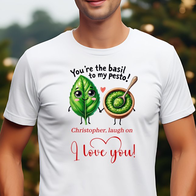 Camiseta Presente Personalizado de Dia dos Namorados Comida (Funny Food Personalized Cute Valentine Gift T Shirt)