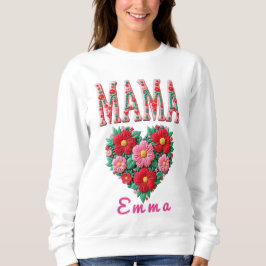 Camiseta Presente Personalizado Floral Coração de Mamãe
