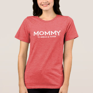 Camiseta Presente Personalizado Mamãe e Nomes dos Filhos