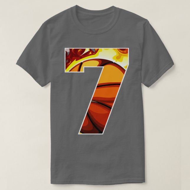 Camiseta Presente personalizado número 7 de basquetebol par (Frente do Design)