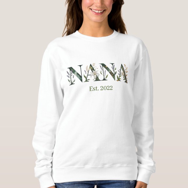 Camiseta Presente Personalizado para a Nana com Ano de Est  (Frente)