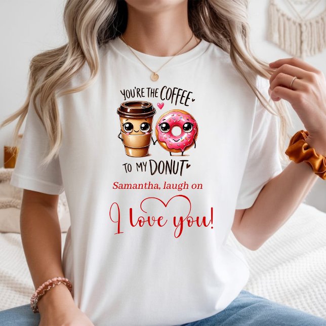 Camiseta Presente Personalizado para Namorada Comida Divert (Personalized Gift for Girlfriend Funny Food Tee)