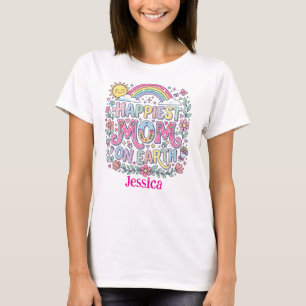 Camiseta Presente personalizado para o Dia das Mães Feliz M