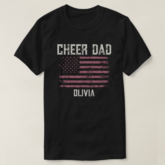 Camiseta Presente Personalizado para o Pai do Time de Cheer (Frente do Design)