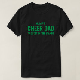 Camiseta Presente Personalizado Verde Cheer Dad para Homens