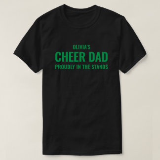 Camiseta Presente Personalizado Verde Cheer Dad para Homens