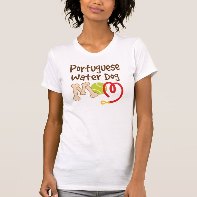 Camiseta Presente português da mamã da raça do cão de água (Frente)